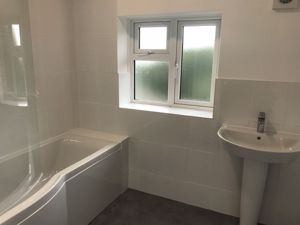 First floor bathroom with Mita shower over the bath- click for photo gallery